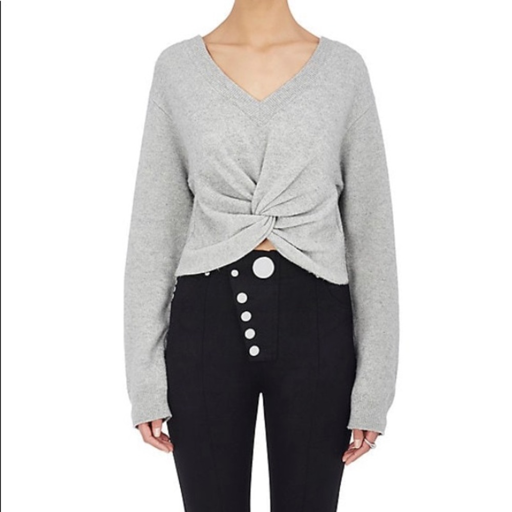 Alexander Wang Twist-Front Crop Sweater